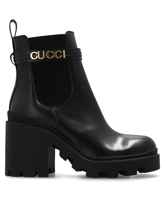 Gucci Trip Heeled Boots Black (730064 AABK6 1000)