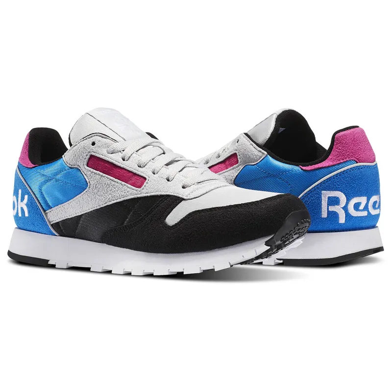 Reebok Classic Leather WB Black Black/Skull Grey-Risk Blue (Other Brands Reebok)