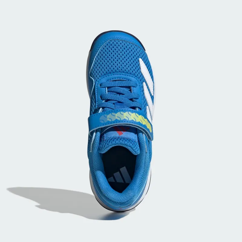 Adidas Courtflash Tennis Shoes with Velcro Kids Lucid Ray Blue / Cloud White / Dark Blue (KK3864)