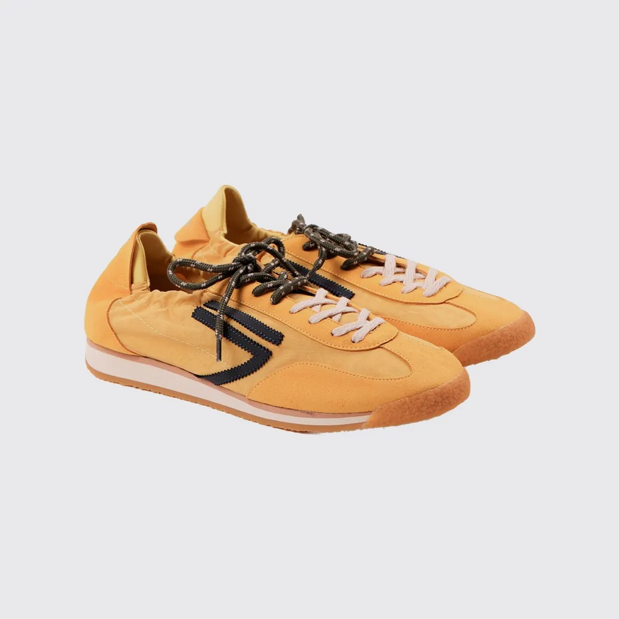 Puraai Panther Vegan Leather and Nylon Sneakers Yellow (PU602P023)