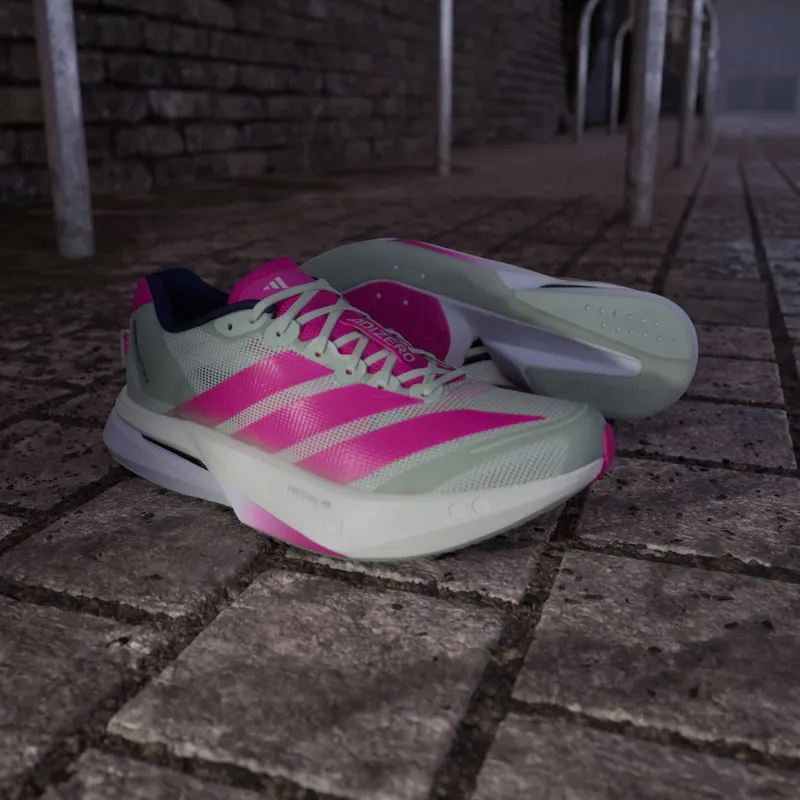 Adidas Adizero Boston 13 Linen Green / Shock Pink / Dark Blue (JR4998)