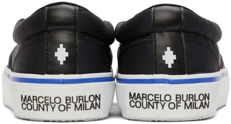 Marcelo Burlon County of Milan Black Wings Low-Top Sneakers (CMIA079S22FAB0021032)