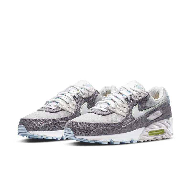 Nike Air Max 90 Recycled Canvas Vast Grey/Barely Volt-Celestine Blue-White (CK6467-001)