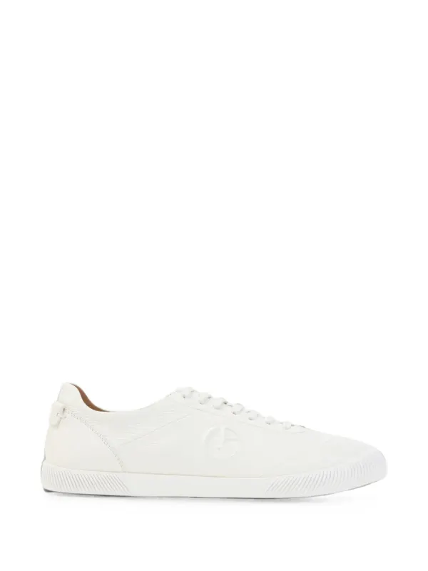 Giorgio Armani logo-embossed leather sneakers – Weiß (GM004698AF19222)