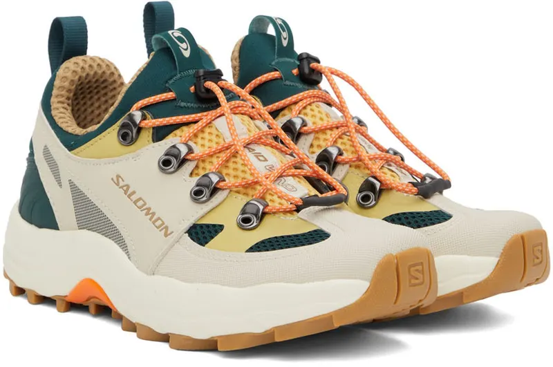 Salomon Off-White & Green Raid Wind Sneakers (L41590600)