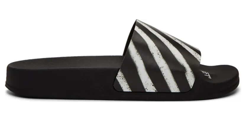 OFF-WHITE Spray Stripes Slider Black