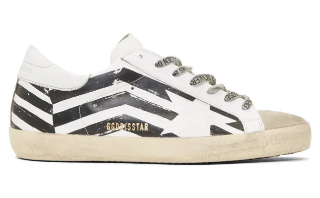 Golden Goose White Superstar Flag Sneakers (GCOMS590.K1)