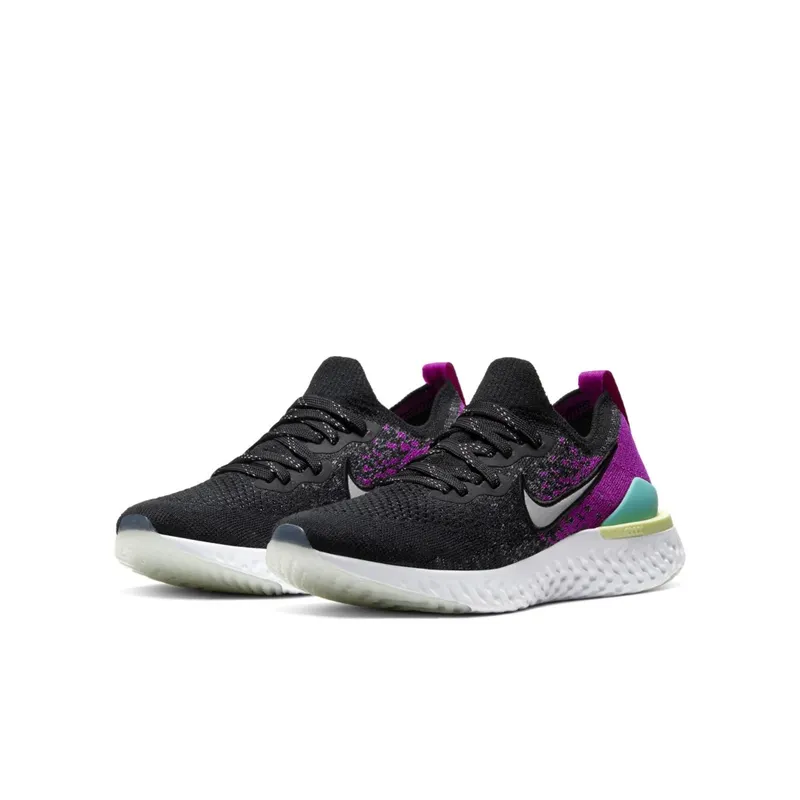 Nike Epic React Flyknit 2 Black Vivid Purple (GS) Black/Vivid Purple/Aurora (AQ3243-008)