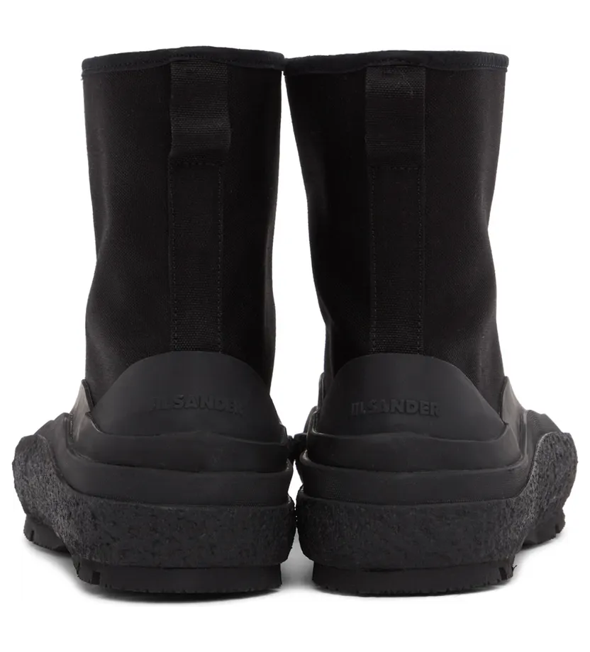 Jil Sander Black Canvas Chunky Sneakers (JI37522A_15605) (4)