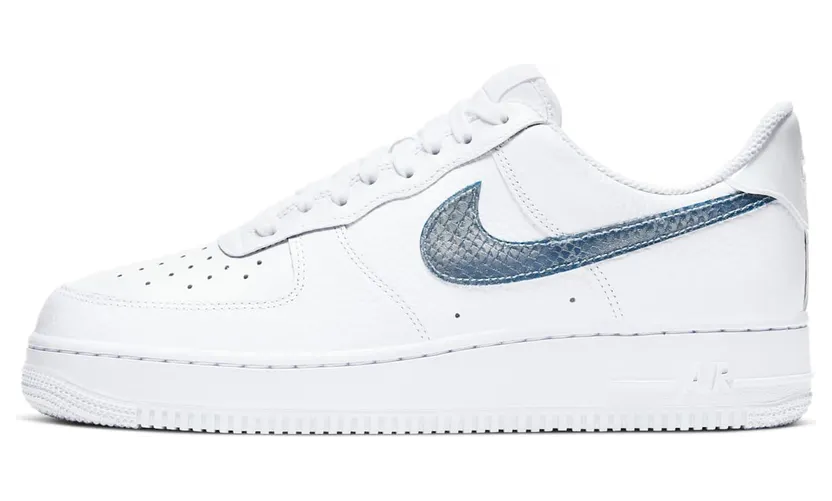 Nike Air Force 1 Low ‘Blue Snakeskin’ White/Thunderstorm Blue (CW7567-100)