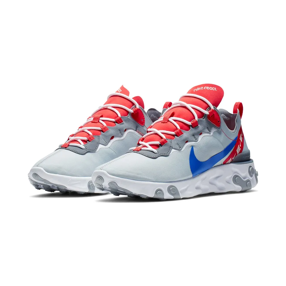 Nike React Element 55 Wolf Grey Game Royal Habanero Red Wolf Grey/Game Royal-Habanero Red (CD7340-001)