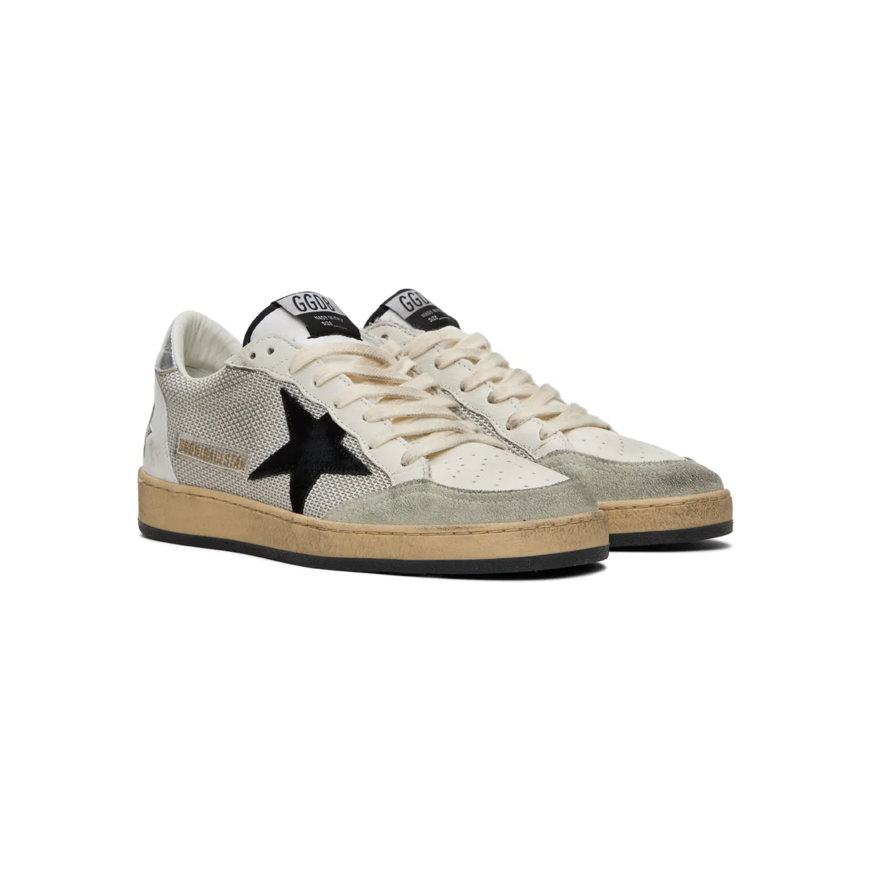 Golden Goose White & Gray Ball Star Sneakers (GMF00117.F003215.81780) (4)