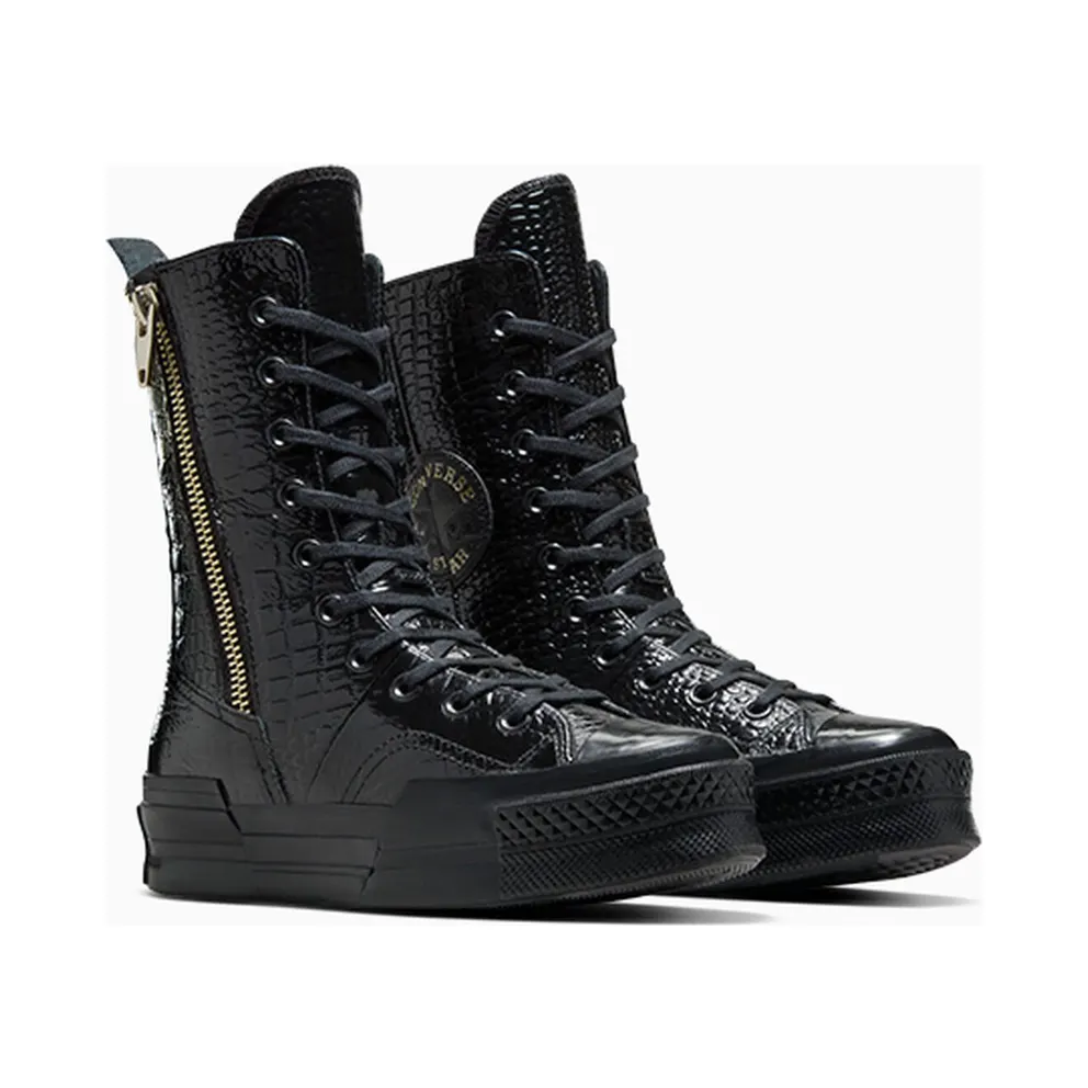 Converse Chuck 70 Plus XHi Leather Black/Black/Light Gold (A09381C)