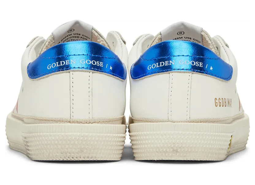 Golden Goose Kids White & Orange May Print Star Sneakers (GYF00299.F002816.10970) (2)