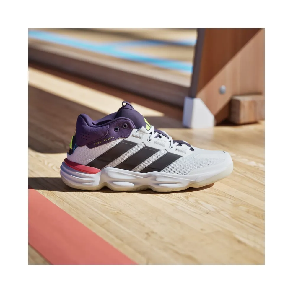 Adidas Court Stabil Indoor Cloud White / Aurora Met. / Aurora Plum (JH5163)
