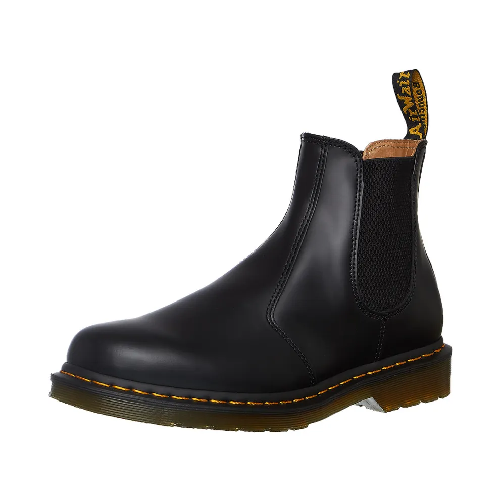 Dr. Martens 2976 Yellow Stitch Chelsea Boot Black Smooth (22227001)