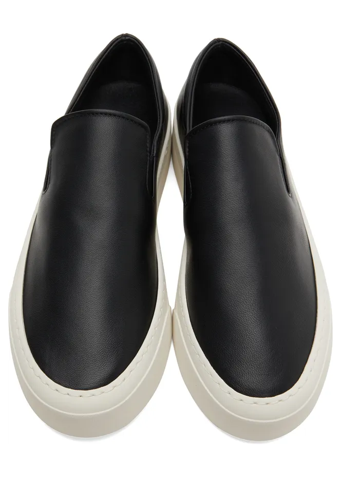 The Row Black Leather Marie H Slip-On Sneakers (F1179-N60) (5)