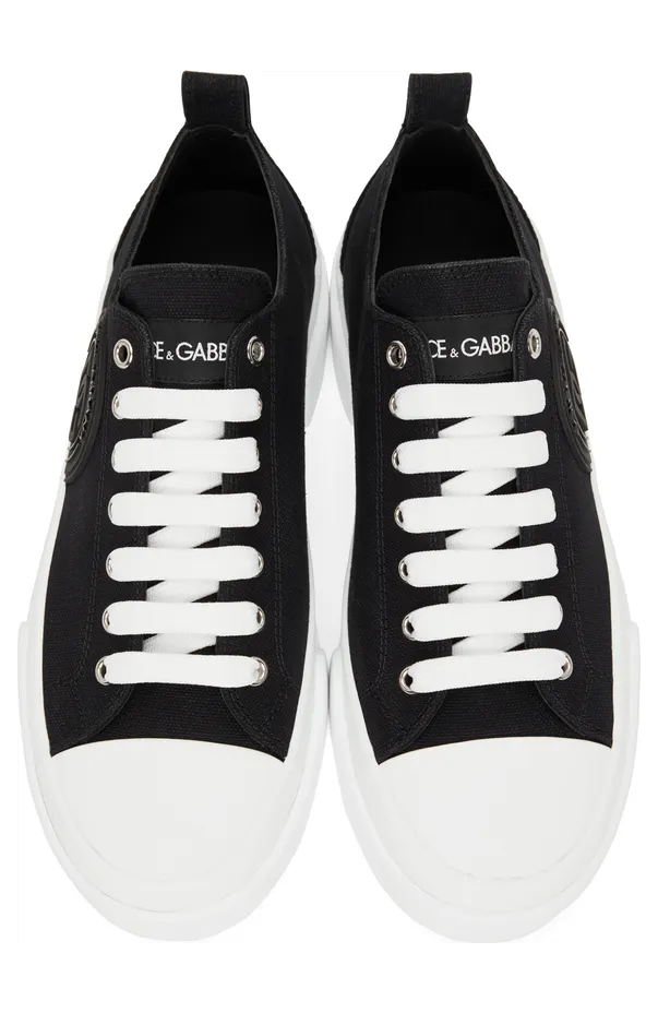 Dolce & Gabbana Black & White Portofino Light Sneakers (CS1888 AO867) (5)