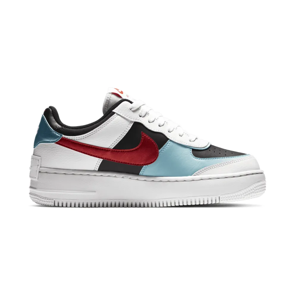 Nike Air Force 1 Shadow Bleached Aqua Chile Red (W) Summit White/Bleached Aqua-Black-Chile Red (DA4291-100)