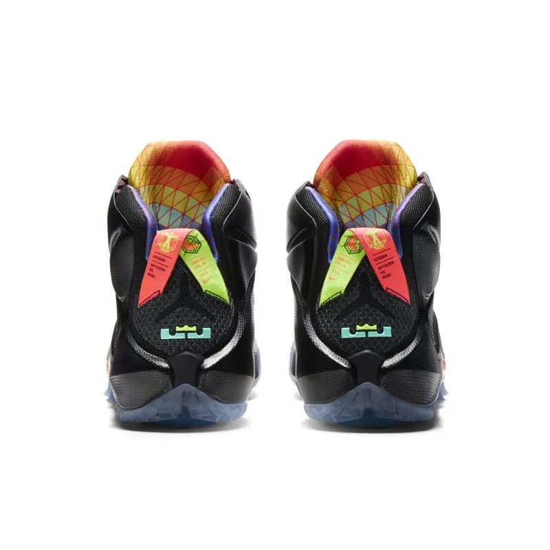 Nike LeBron 12 Data Black/Bright Mango-Hyper Punch-Volt (684593-068)