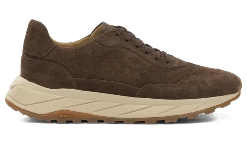 Henderson Baracco suede panelled sneakers – Bruin (SHARKS15154SUEDEESPRESSO)