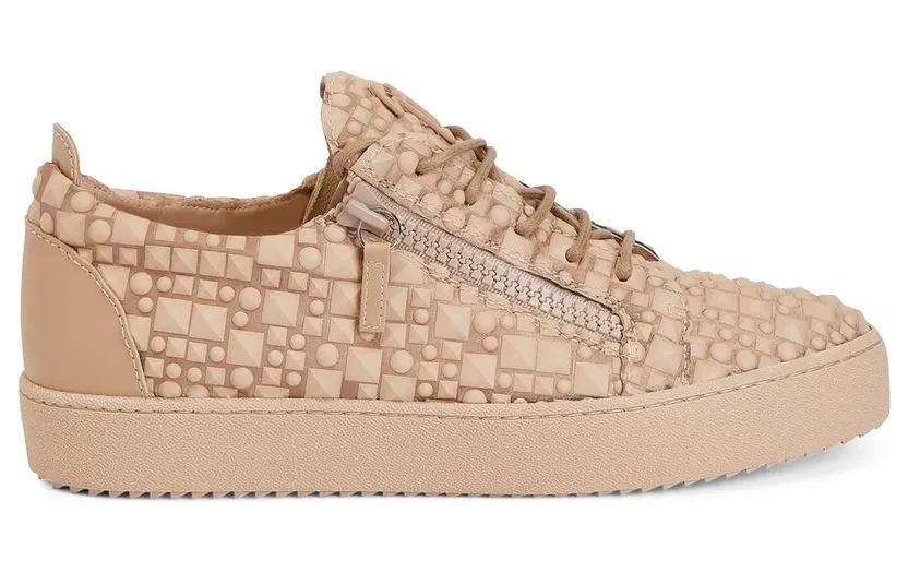 Giuseppe Zanotti Frankie low-top sneakers met dubbele rits en 3D-details – Bruin (RM30014004)