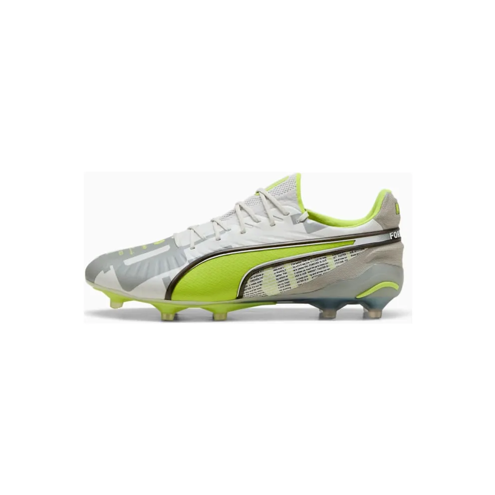 Puma KING ULTIMATE FOREVER FG AG “Feather Gray / Electric Lime / White / Flat Light Gray” (108426-01)