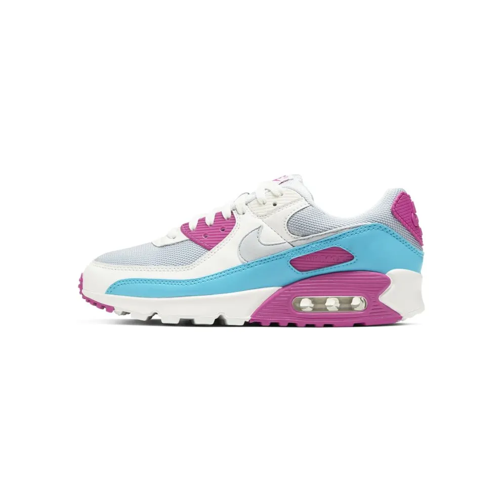 Nike Air Max 90 White Vivid Pink Light Blue Fury (W) White/Vivid Pink-Light Blue Fury (CT1030-001)