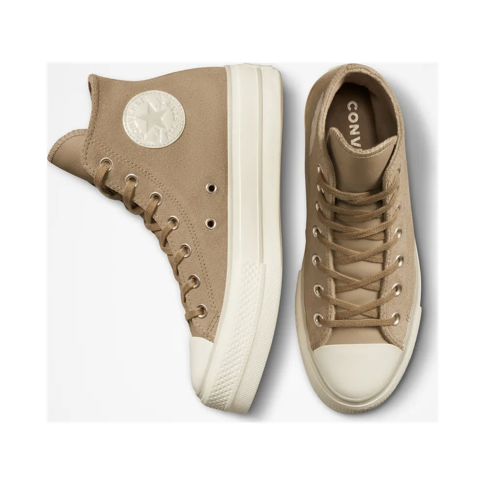 Converse Chuck Taylor All Star Lift Platform Suede Nomad Khaki/desert Sand/egret