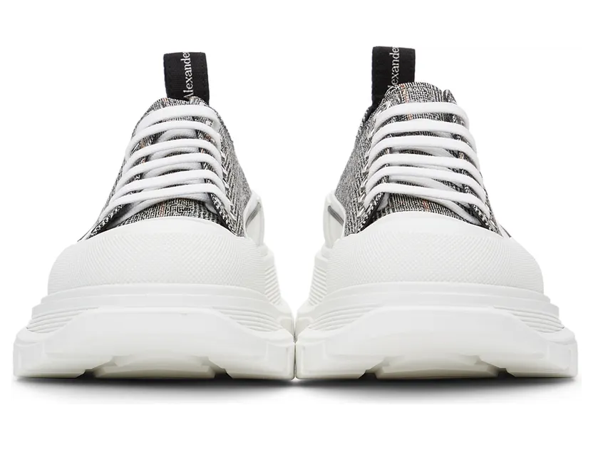 Alexander McQueen Black & White Wool Tread Slick Sneakers (652757W4PE1) (2)