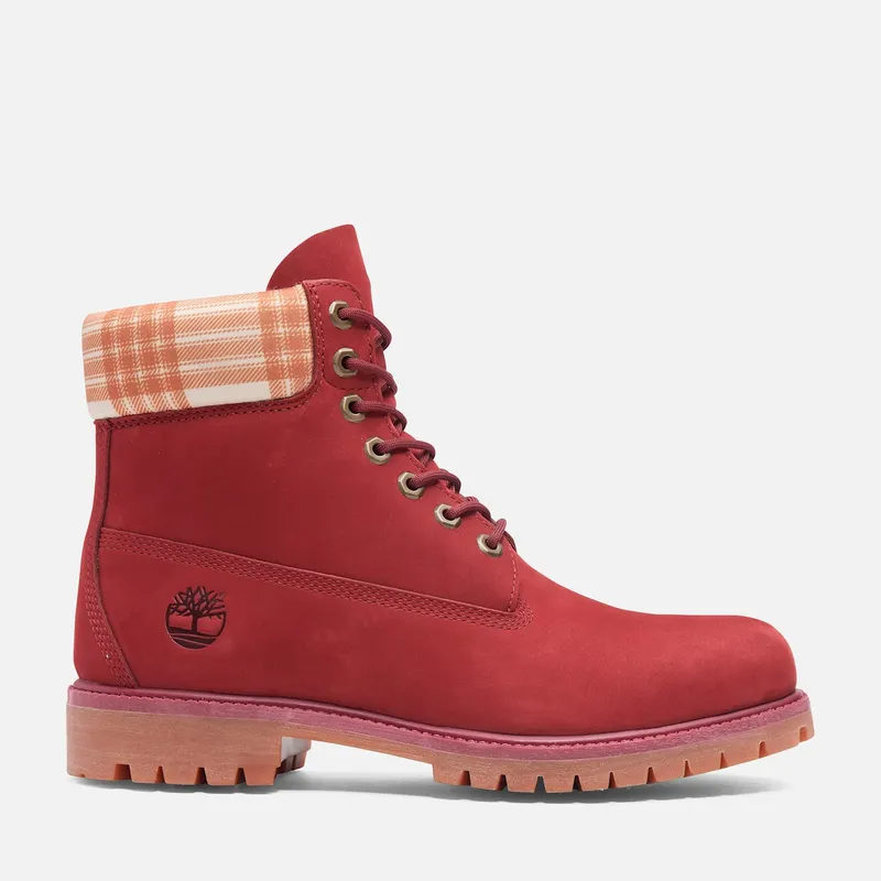 Timberland 6″ Heritage Waterproof Boot Dark Red Plaid (TB0A2P6W-ETE)