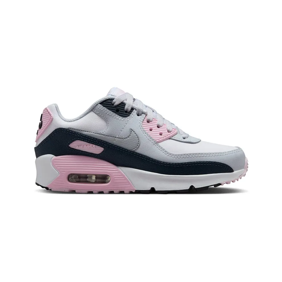 Nike Air Max 90 LTR White Pink Foam Armory Navy Wolf Grey (CD6864-134)