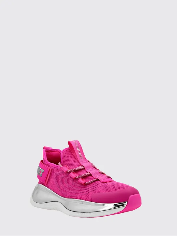 Plein Sport Runner Low-Top Sneakers in Viscose Jersey with Serrated Sole Fuchsia (SADSUSC0525STE003N87)