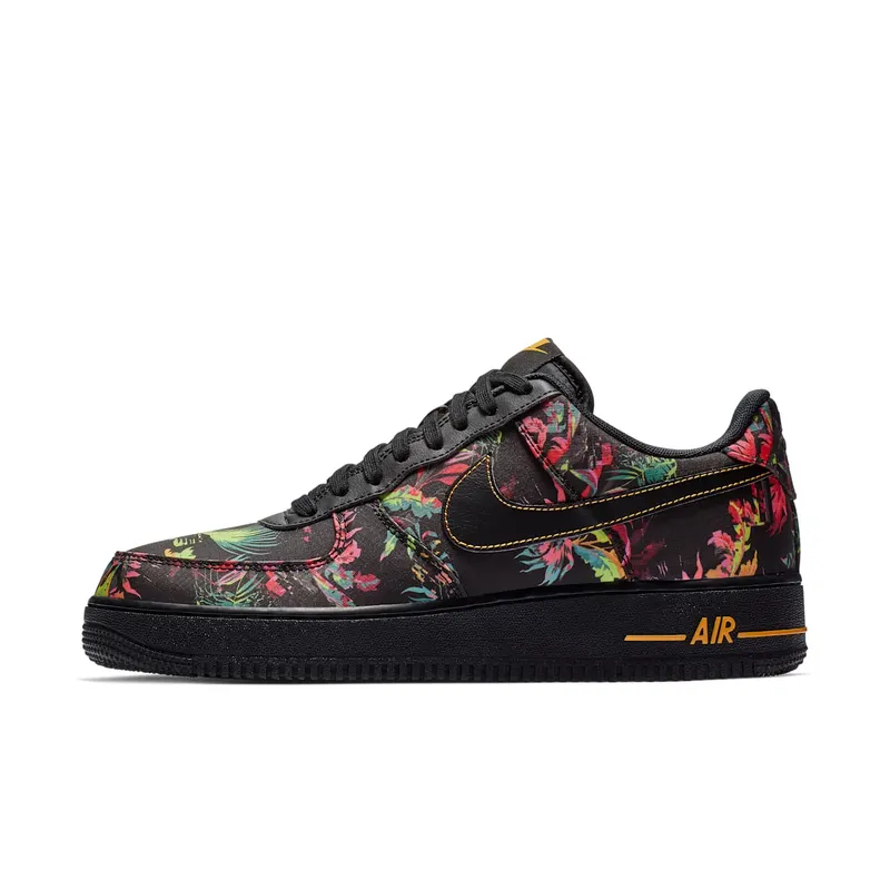 Nike Air Force 1 Low Floral (2019) Black/Multi-Color-Canyon Gold (BV6068-001)