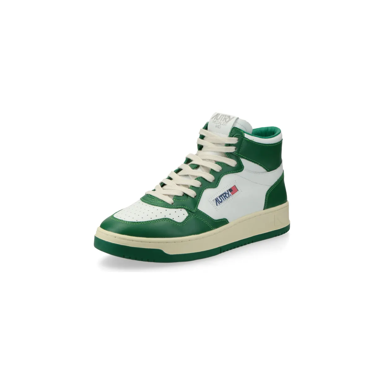 Autry Medalist Mid W (leat / leat / white / green) – AUMWWB03 (2)