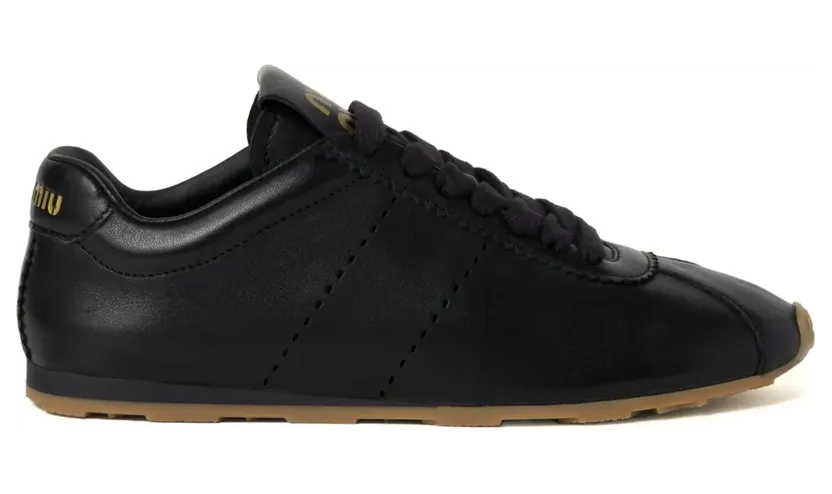 Miu Plume leren sneakers – Zwart (5E114EF005038)