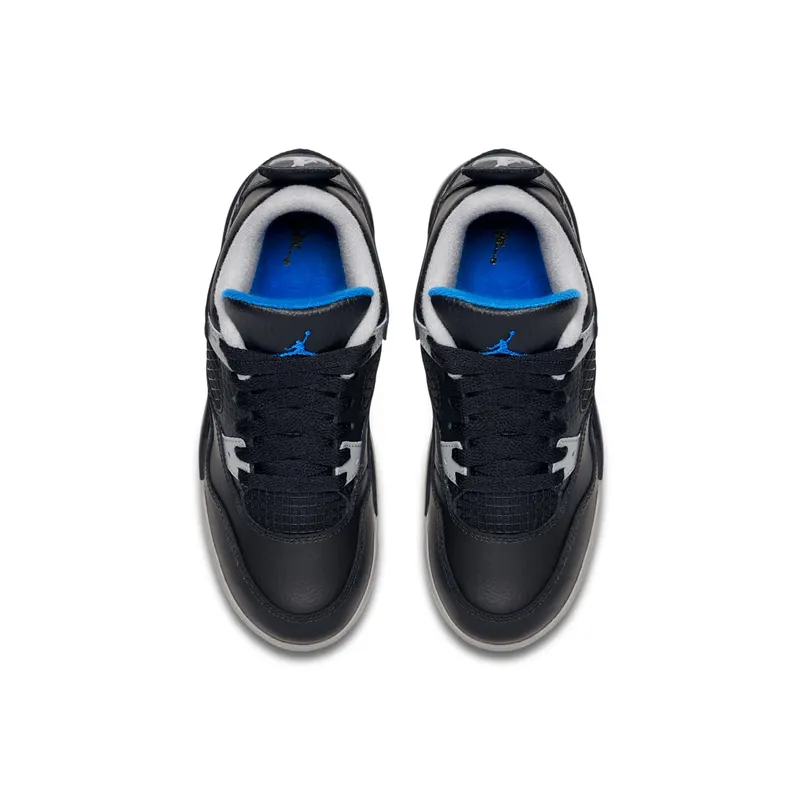 Jordan 4 Retro Motorsports Alternate (PS) Black/Game Royal-Matte Silver-White (308499-006)