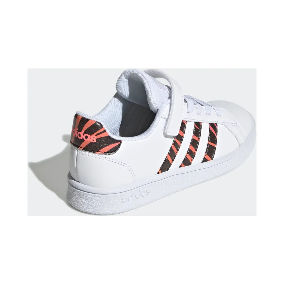 Adidas Grand Court Tiger-Print Cloud White / Core Black / Acid Red (GZ1075)