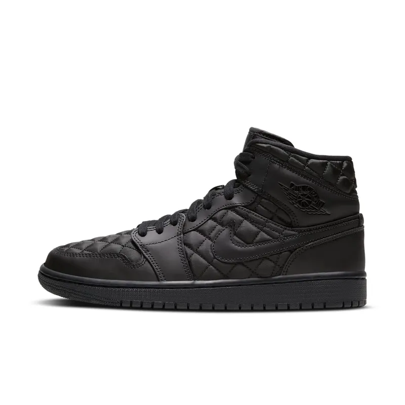 Air Jordan 1 Mid SE ‘Black Quilted’ Black/Black/White (DB6078-001)