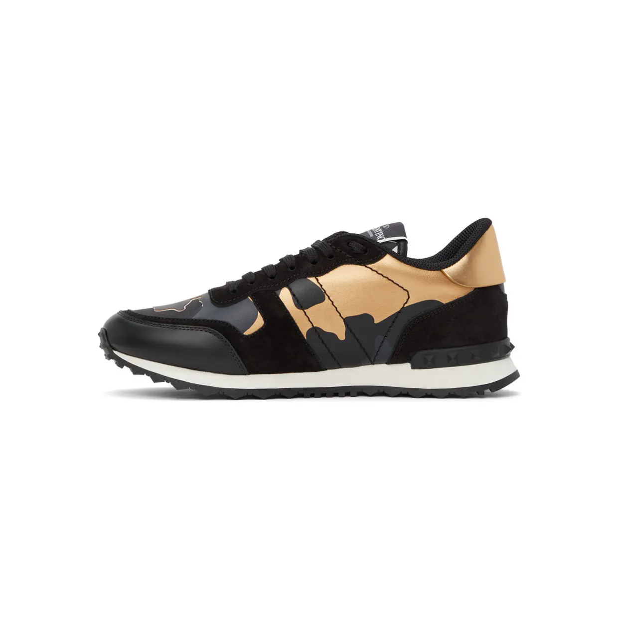 Valentino Garavani Black & Gold Camouflage Rockrunner Sneakers (WY0S0723GYE) (3)