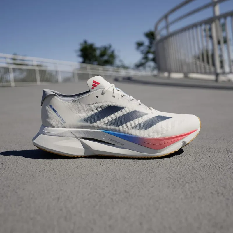 Adidas Adizero Boston 12 Core White / Dark Blue / Pure Ruby (JI4476)