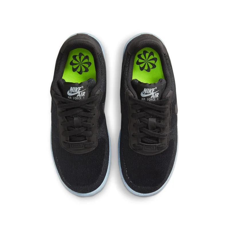 Nike Air Force 1 Crater Flyknit Black – “Black / Black / Chambray Blue” (DH3375-001)