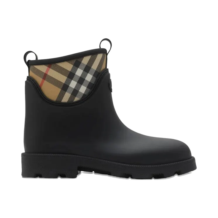 Burberry Marsh Stamp Low Boots Black Beige Check (8111695)
