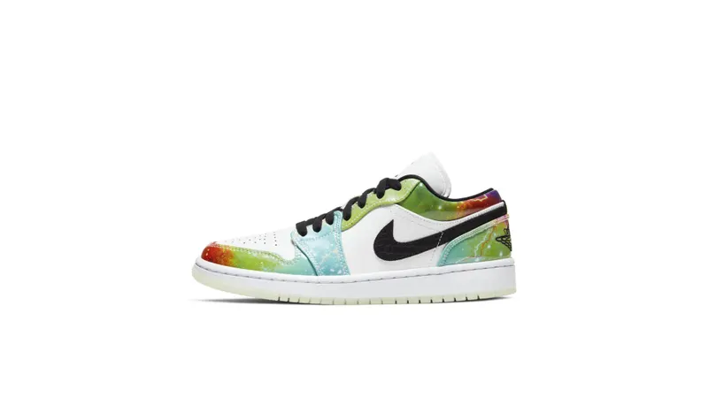 Jordan 1 Low Galaxy (W) Black/Multi-Color-White (CW7310-909)