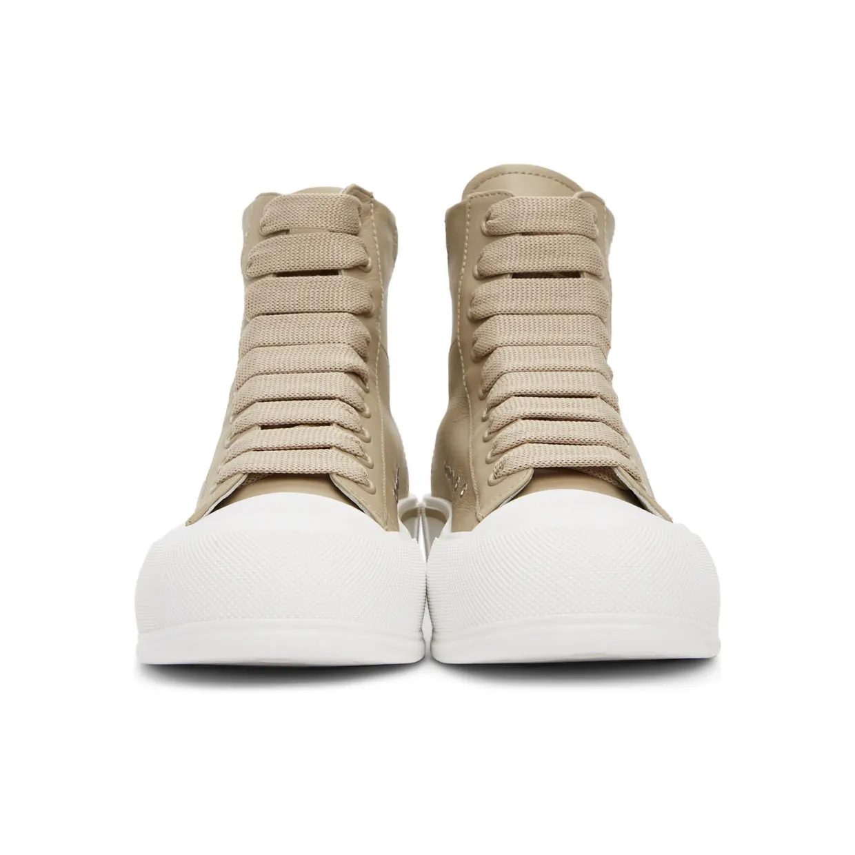 Alexander McQueen Beige High-Top Sneakers (682401WIB63) (2)