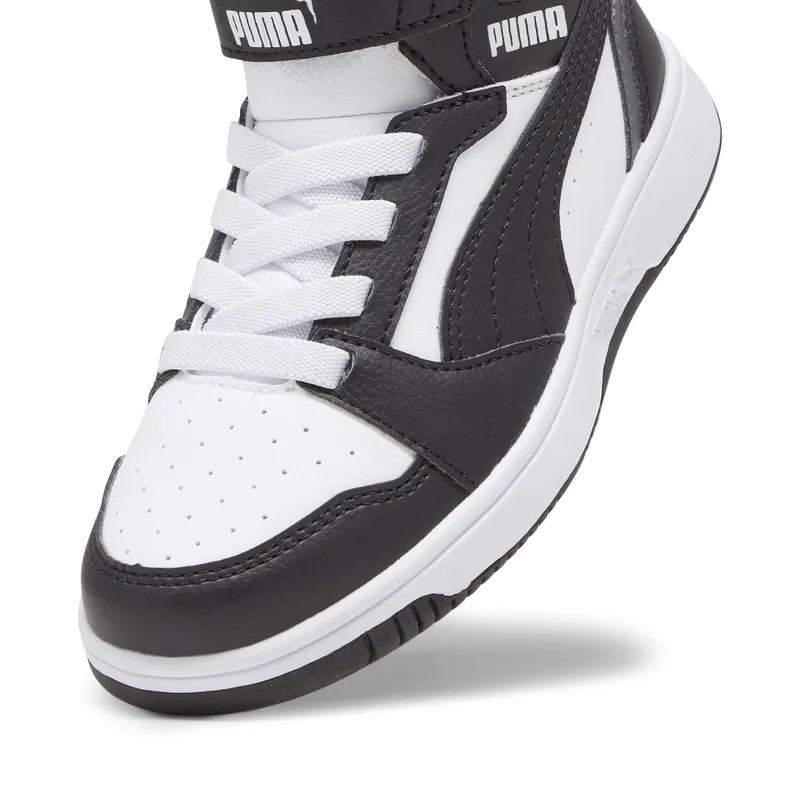 Puma Rebound V6 Mid “Puma White / Puma Black / Shadow Gray” (393832_01)