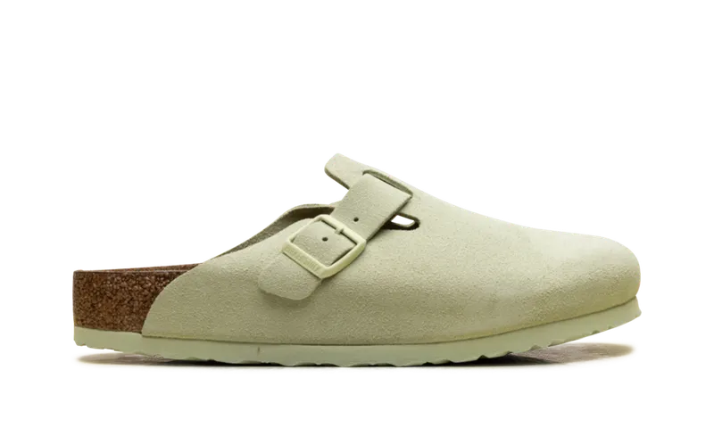 Birkenstock Boston Soft Footbed Suede Leather “Faded Lime” (1027648)