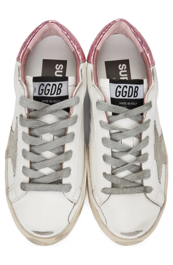 Golden Goose White & Pink Superstar Sneakers (F00102.F000715.10386) (5)