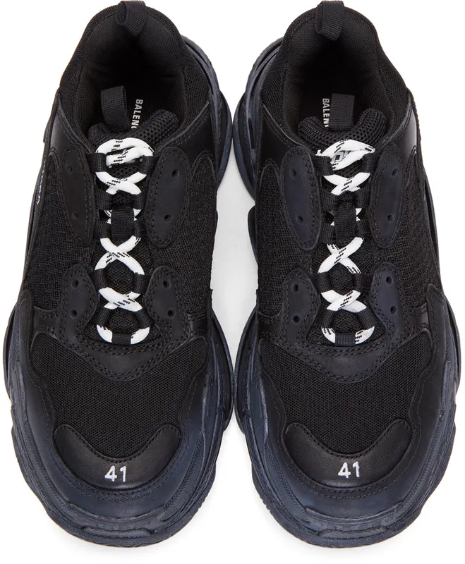 Balenciaga Black Triple S Sneakers (534162 W09O1)