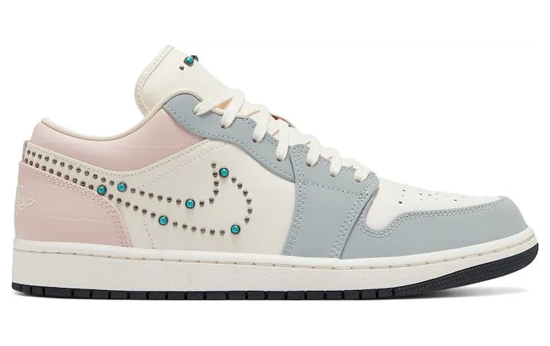 Jordan 1 Low Soft Pearl Gem Studded Swoosh (IH7319-001)